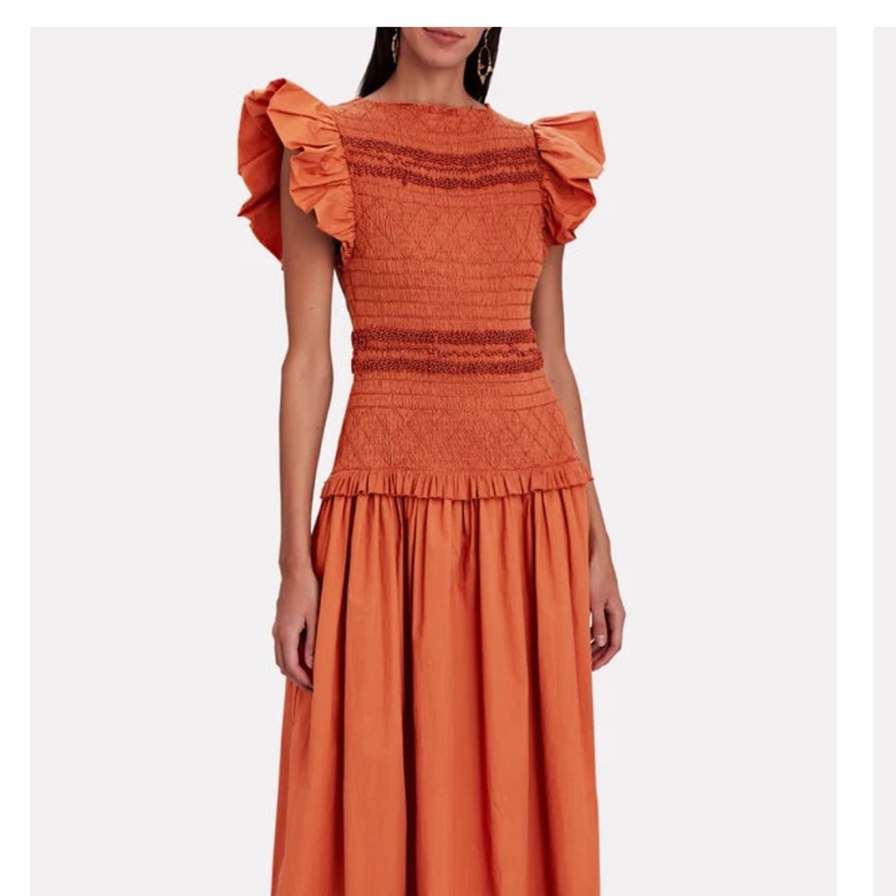 Ulla Johnson Midi Burnt Orange Size 10 Nwot $595 … - image 2
